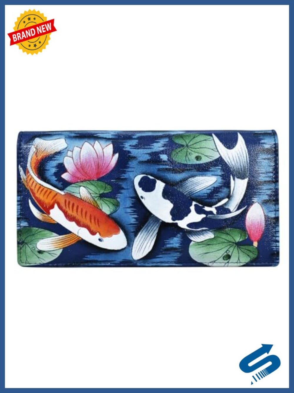 Hand-Painted Genuine Leather RFID Two Fold Clutch Wallet